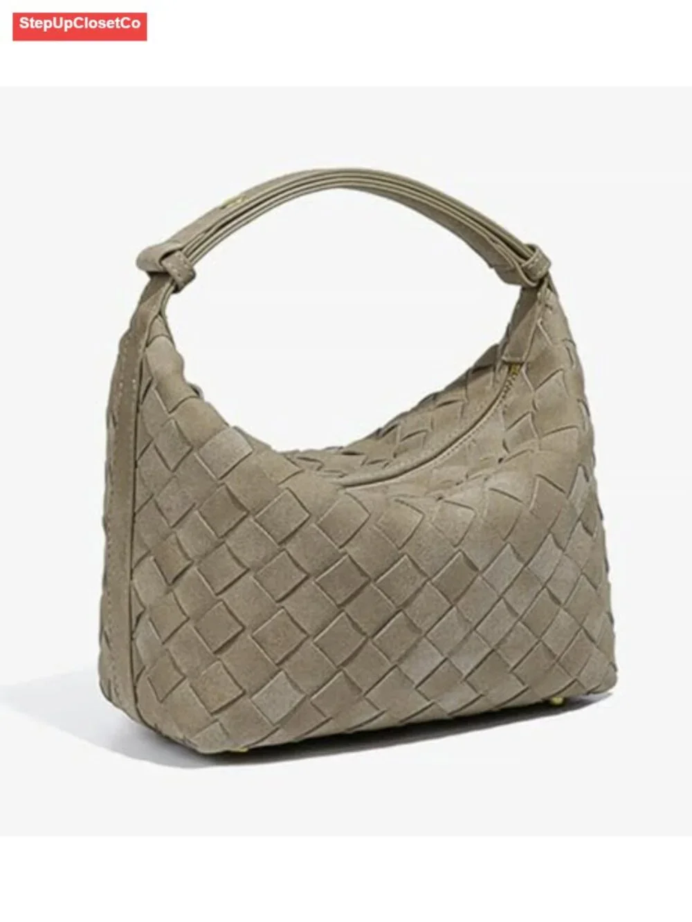 Slouchy Suede Woven Crossbody Tote Hobo Shoulder Bag Women Purse Handbag